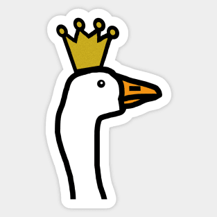 Portrait of a Gaming Goose Wearing a Crown Sticker